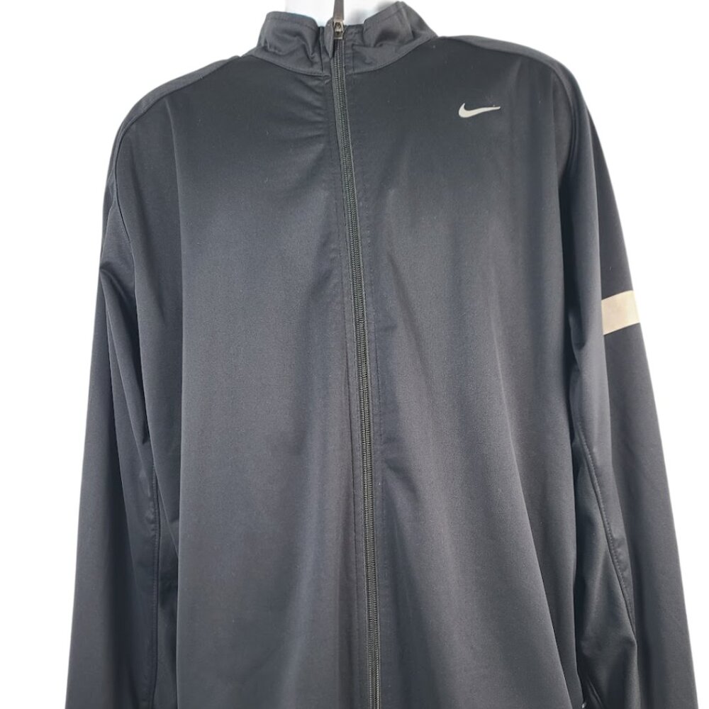 Nike Mens Black Dri-FIT Element Long Sleeve Full Zip Performance Jacket Size XXL